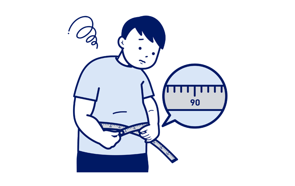 BMIを気にする男性のイラスト